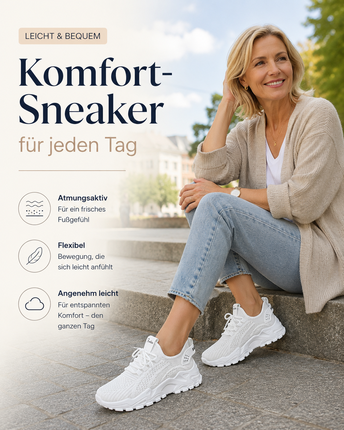 Leichte Komfort-Sneaker im Alltag