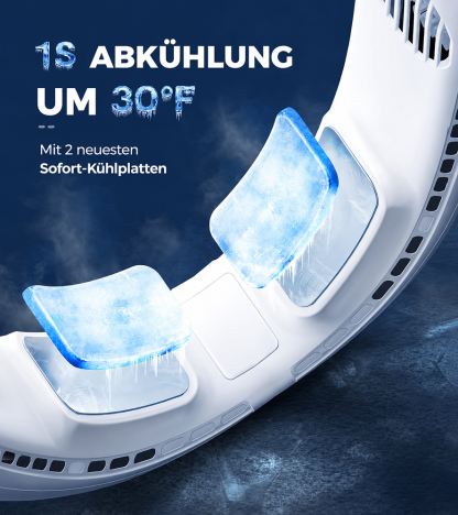 ⚡ Tragbarer Nackenventilator mit Doppel-Halbleiter-Kühlung ❄️| 360° Luftstrom • Bis zu 8 Std. Akkulaufzeit • 3 Geschwindigkeiten | Ideal für Sommer, Reisen & Outdoor