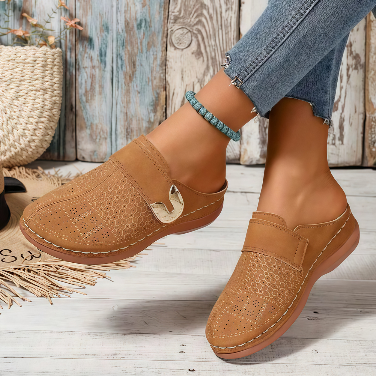 🏆 Ganztägiger Komfort 👣 Bequeme Leder-Slipper mit Keilabsatz – leicht anzuziehen und angenehm beim Gehen ⏳ 𝐋𝐄𝐓𝐙𝐓𝐄𝐑 𝐓𝐀𝐆: 𝟖𝟎 % 𝐑𝐀𝐁𝐀𝐓𝐓