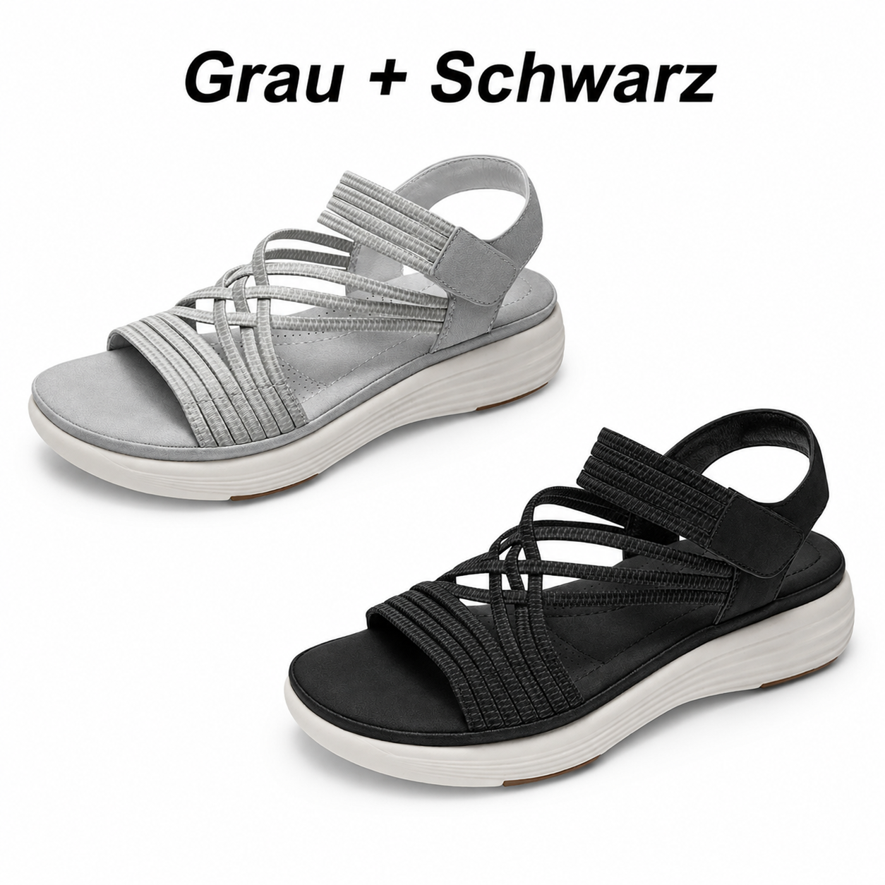 ⚡ 𝐋𝐄𝐓𝐙𝐓𝐄𝐑 𝐓𝐀𝐆: 𝟖𝟎 % 𝐑𝐀𝐁𝐀𝐓𝐓: Bequeme Damen-Walking-Sandalen | Elastischer Riemen • Leicht & rutschfest • Ideal für Sommer, Reise & Alltag