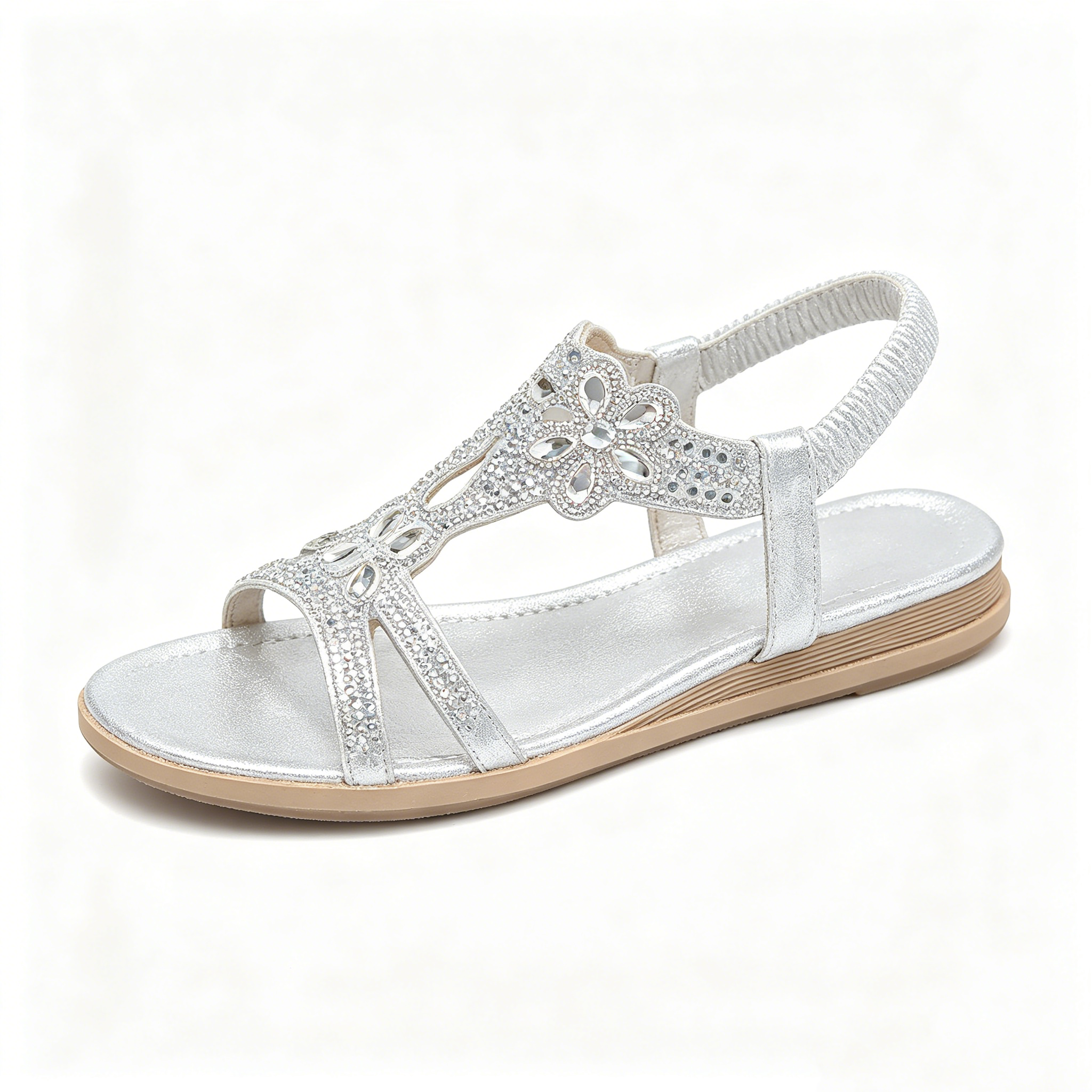 ✨ Böhmische Damensandalen mit funkelnden Strasssteinen – absoluter Komfort, elastischer Riemen & sommerliche Eleganz