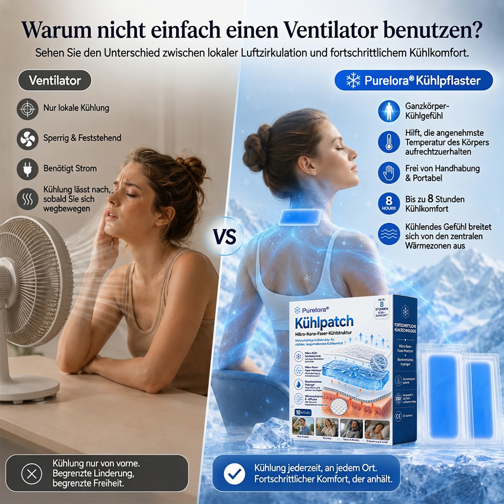  👑Letzter Tag 80% RABATT丨Purelora® Kühlpad – Fortschrittliches 8H-Kühlpflaster für Nacken & Körper ❄️Sommer-Sale🔥