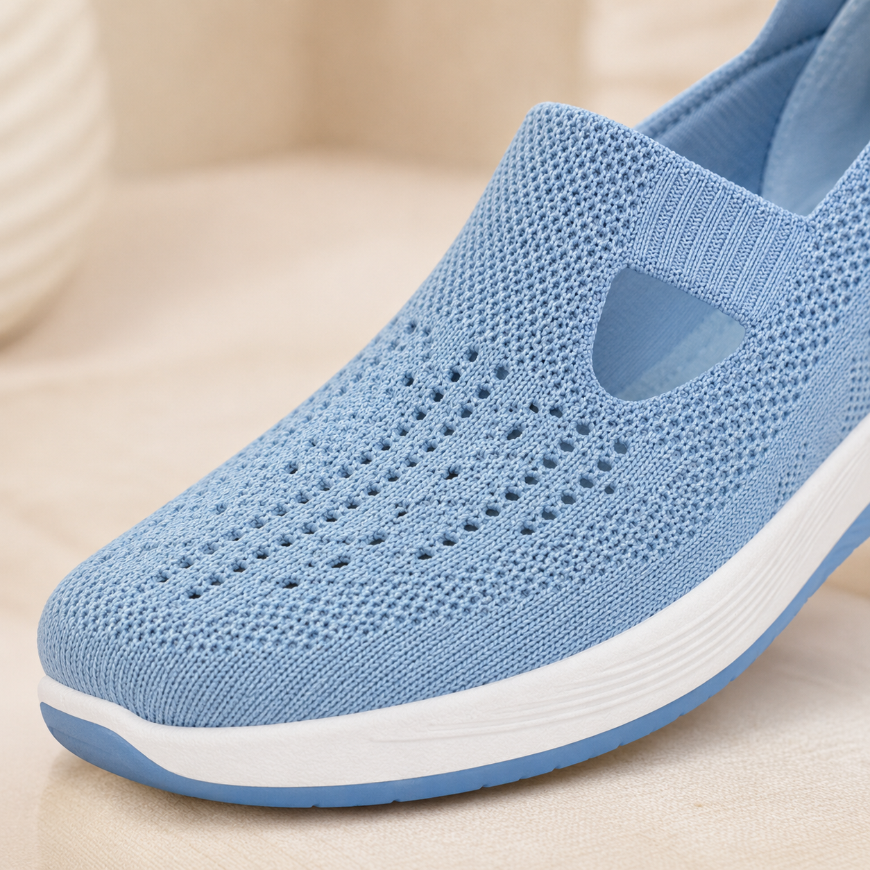 Breathable knitted trainer material