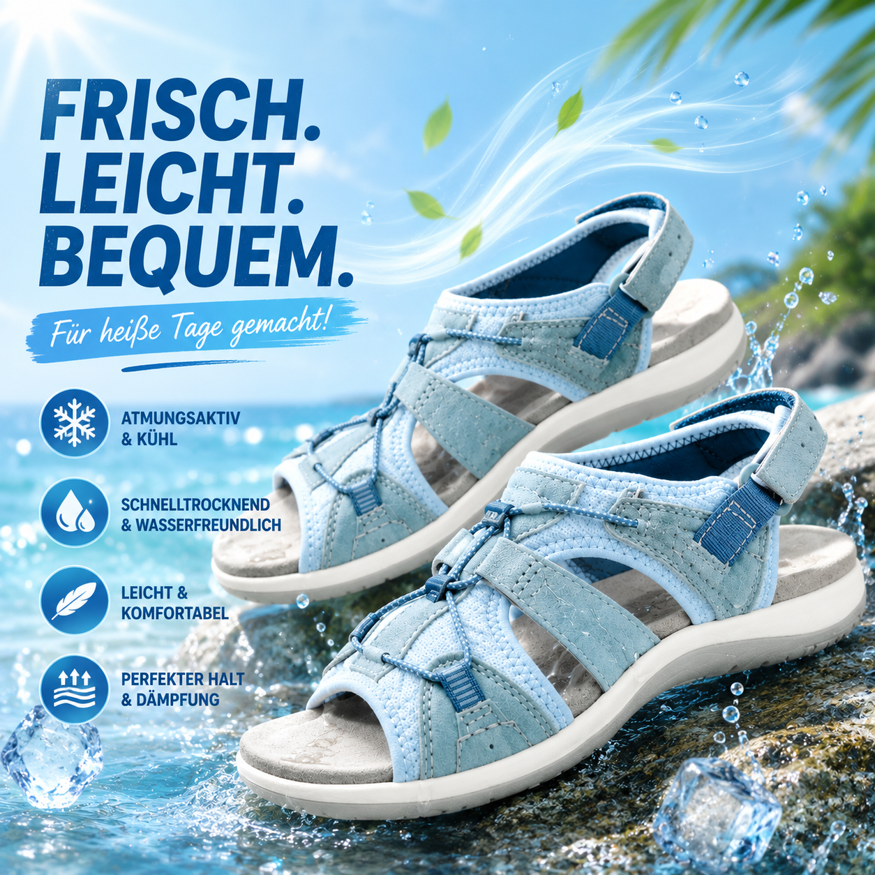 🏆 Bestseller 2026 🔥 Letzter Tag: 80 % RABATT: Die beliebtesten ultra-bequemen und verstellbaren Sandalen mit Fußgewölbestütze für Damen ☁️💆‍♀️