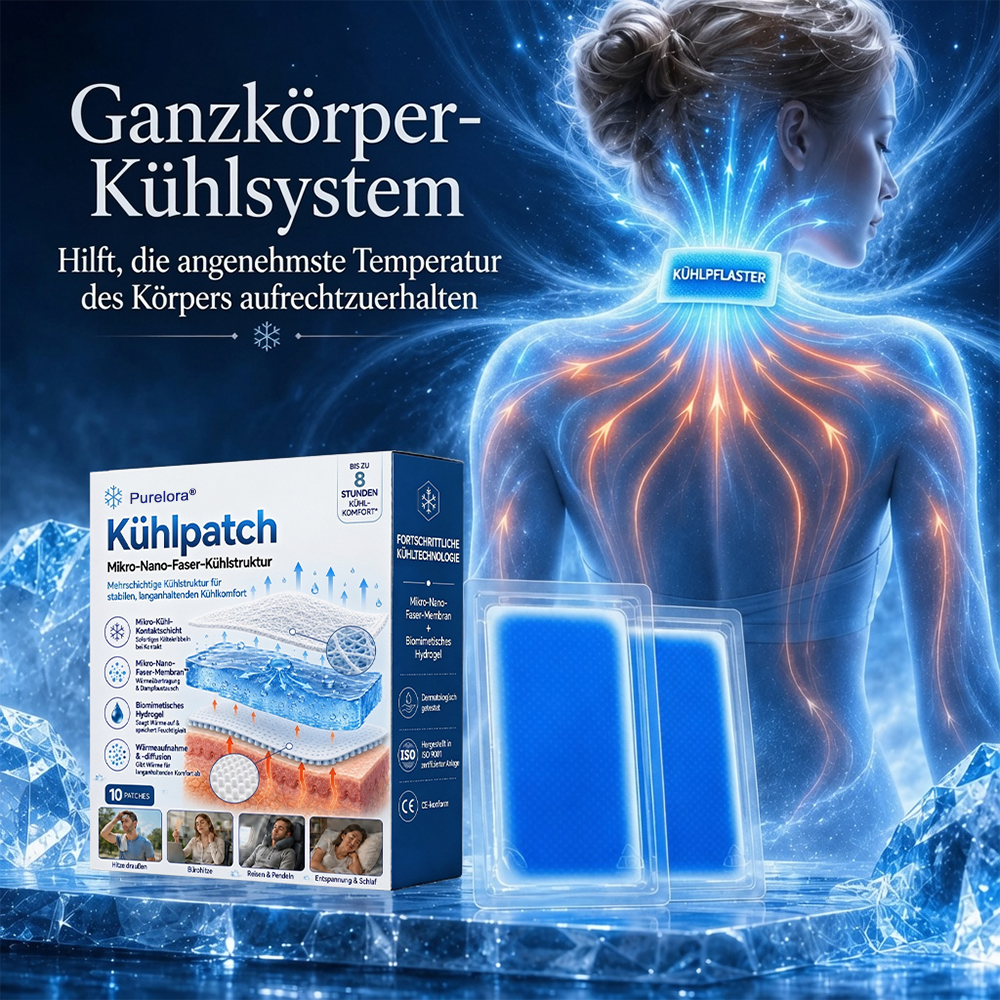  👑Letzter Tag 80% RABATT丨Purelora® Kühlpad – Fortschrittliches 8H-Kühlpflaster für Nacken & Körper ❄️Sommer-Sale🔥