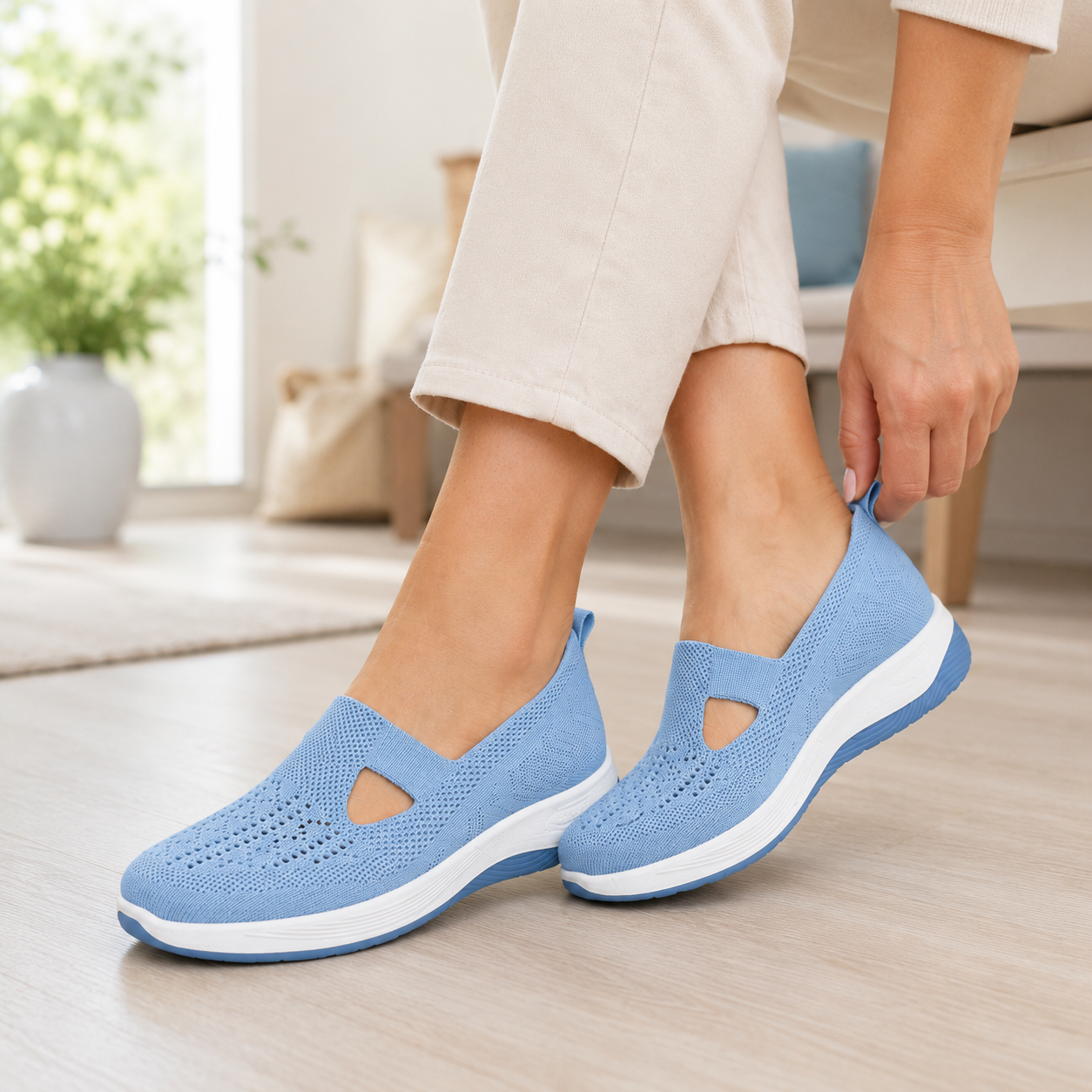Easy slip-on comfort trainers