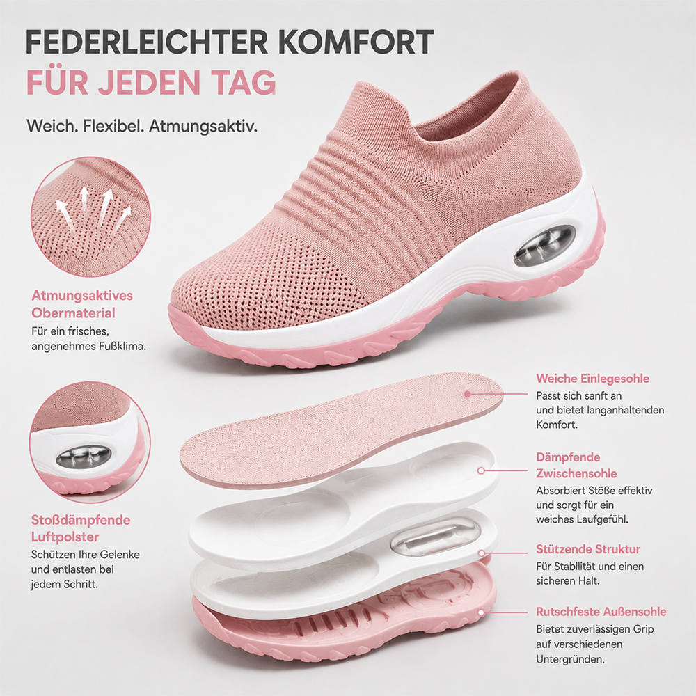 💯LETZTER TAG: 80 % RABATT👟 Orthopädische Komfort-Sneaker Damen – Entwickelt für empfindliche Füße, Fersenschmerzen & lange Tage