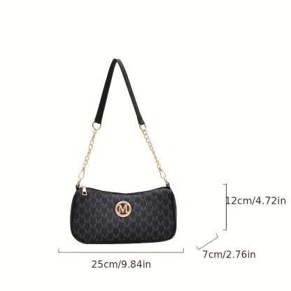 👜 Elegante Monogramm-Schultertasche mit Kettendetail – in 3 klassischen Farben