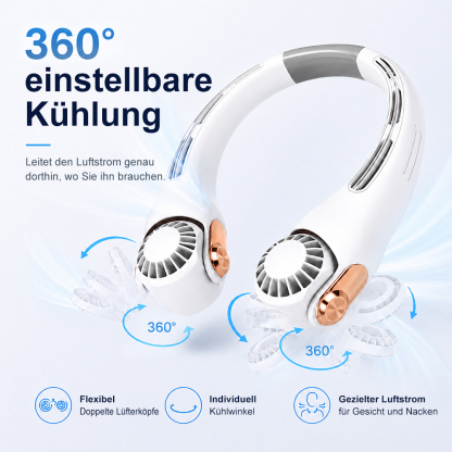 2026 Verbesserter Nackenventilator – Ultra-leise, freihändig tragbar & 360° verstellbar