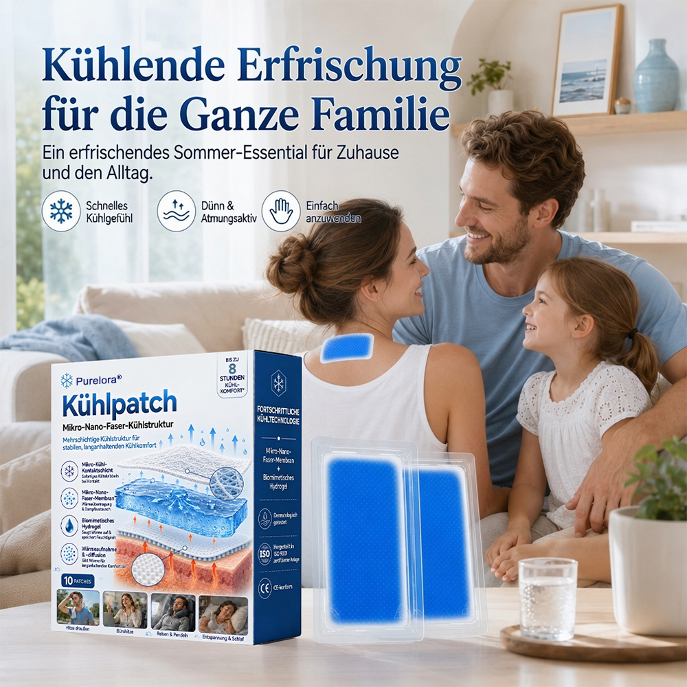  👑Letzter Tag 80% RABATT丨Purelora® Kühlpad – Fortschrittliches 8H-Kühlpflaster für Nacken & Körper ❄️Sommer-Sale🔥
