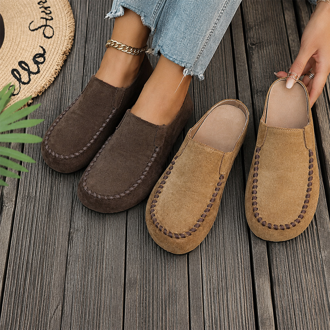🇩🇪Letzter Tag: 80 % Rabatt –👡✨ Damen Weite Geschlossene Mule-Pantoletten 🛋️