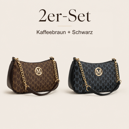 👜 Elegante Monogramm-Schultertasche mit Kettendetail – 2 Tragevarianten