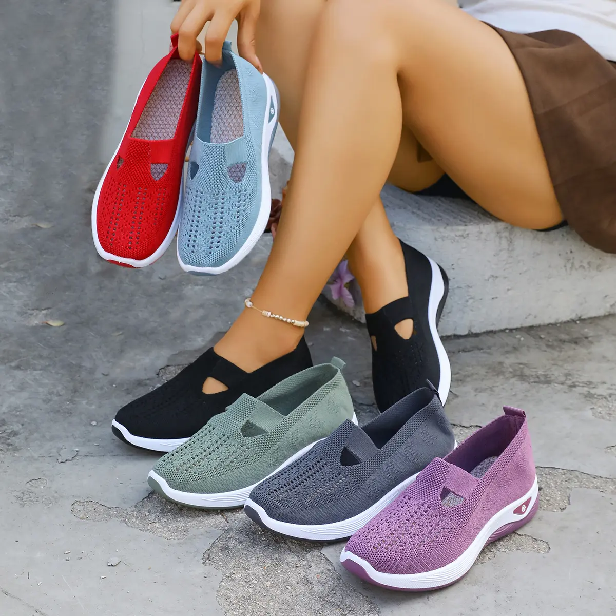 Atmungsaktive Komfort-Sneaker für Damen – leicht & bequem zum Hineinschlüpfen