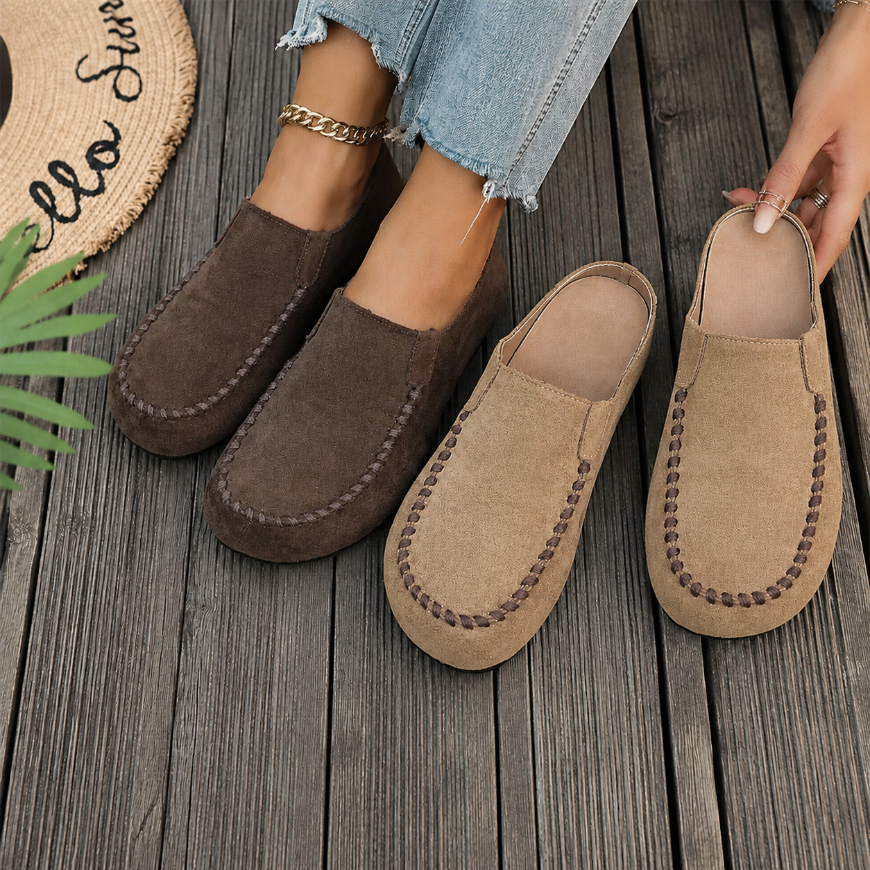 🇩🇪Letzter Tag: 80 % Rabatt –👡✨ Damen Weite Geschlossene Mule-Pantoletten 🛋️