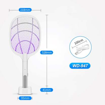 ⚡ Letzter Tag 2-in-1-Mückenklatsche🔦 | ·3000 V Hochspannung·Standfuß ohne Handgriff | Für zu Hause/Küche/Terrasse/Camping