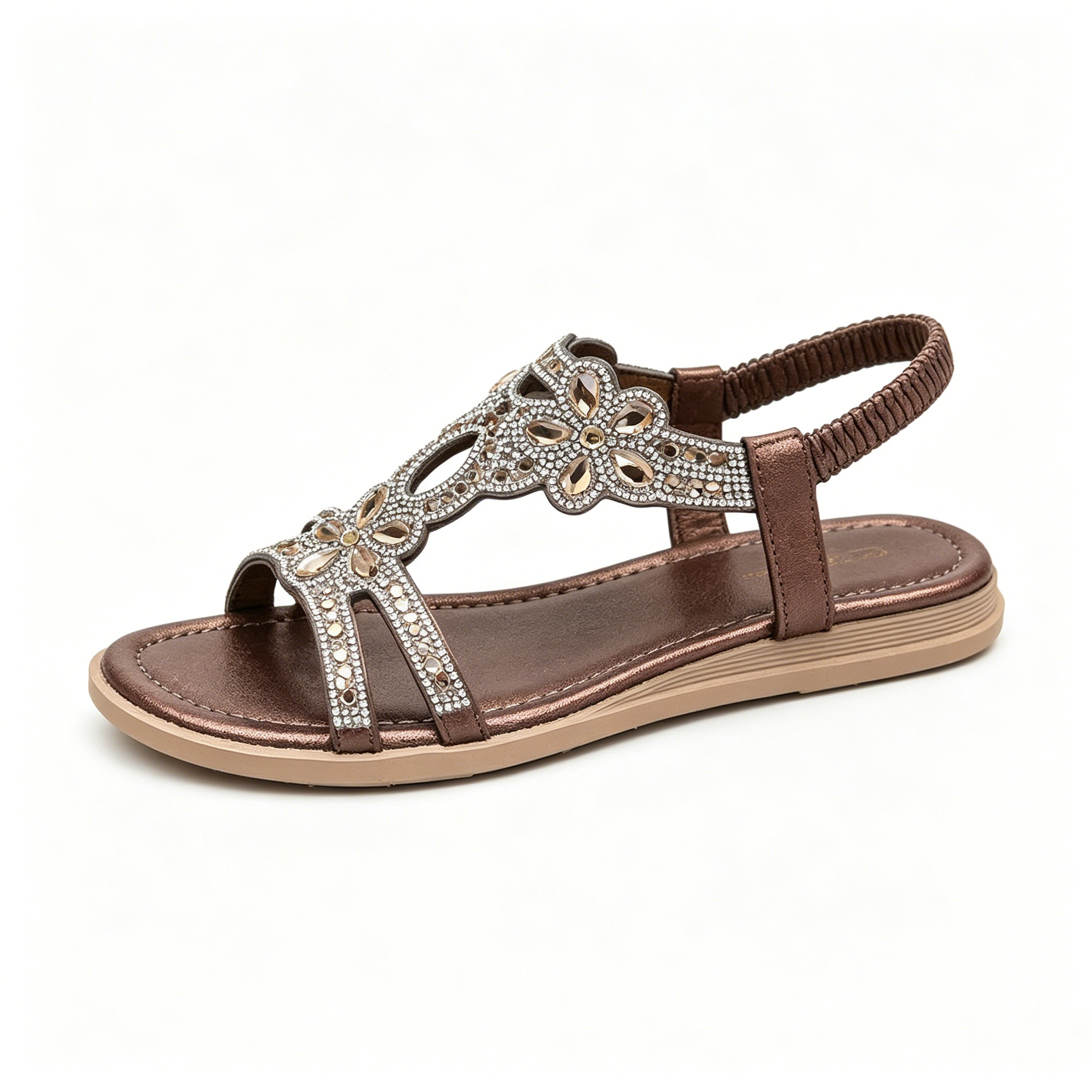 ✨ Böhmische Damensandalen mit funkelnden Strasssteinen – absoluter Komfort, elastischer Riemen & sommerliche Eleganz