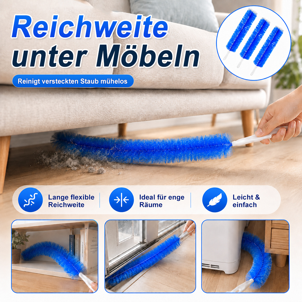 Flexibler Mikrofaser-Staubwedel – wiederverwendbar, waschbar & ideal für schwer erreichbare Stellen