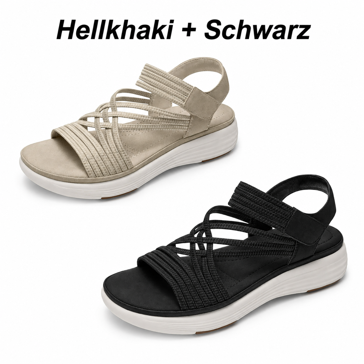 ⚡ 𝐋𝐄𝐓𝐙𝐓𝐄𝐑 𝐓𝐀𝐆: 𝟖𝟎 % 𝐑𝐀𝐁𝐀𝐓𝐓: Bequeme Damen-Walking-Sandalen | Elastischer Riemen • Leicht & rutschfest • Ideal für Sommer, Reise & Alltag