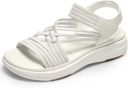 ⚡BQODQO® Bequeme Damen-Walking-Sandalen | 💖Elastischer Riemen • Leicht & rutschfest • Ideal für Sommer, Reise & Alltag