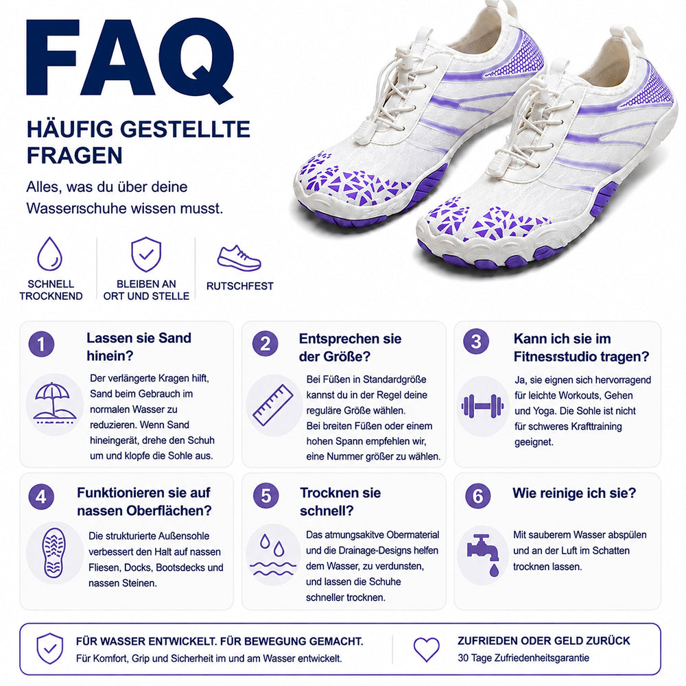 ❤️ Unisex Barfuß-Wasserschuhe – Atmungsaktiv, wasserfest & sandabweisend | Leichte Aqua-Schuhe mit Memory-Foam-Komfort und schnelltrocknendem Design