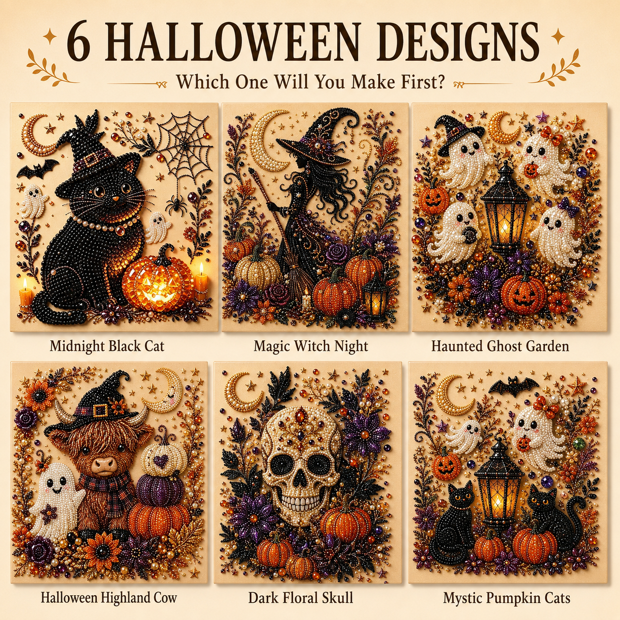 Selectie van verschillende kerst- en Halloweenmotieven