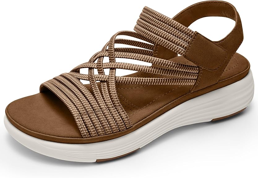 ⚡BQODQO® Bequeme Damen-Walking-Sandalen | 💖Elastischer Riemen • Leicht & rutschfest • Ideal für Sommer, Reise & Alltag