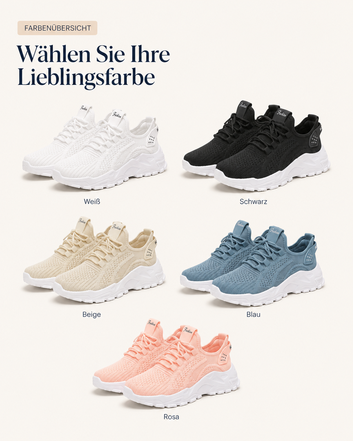 Komfort-Sneaker in verschiedenen Farben