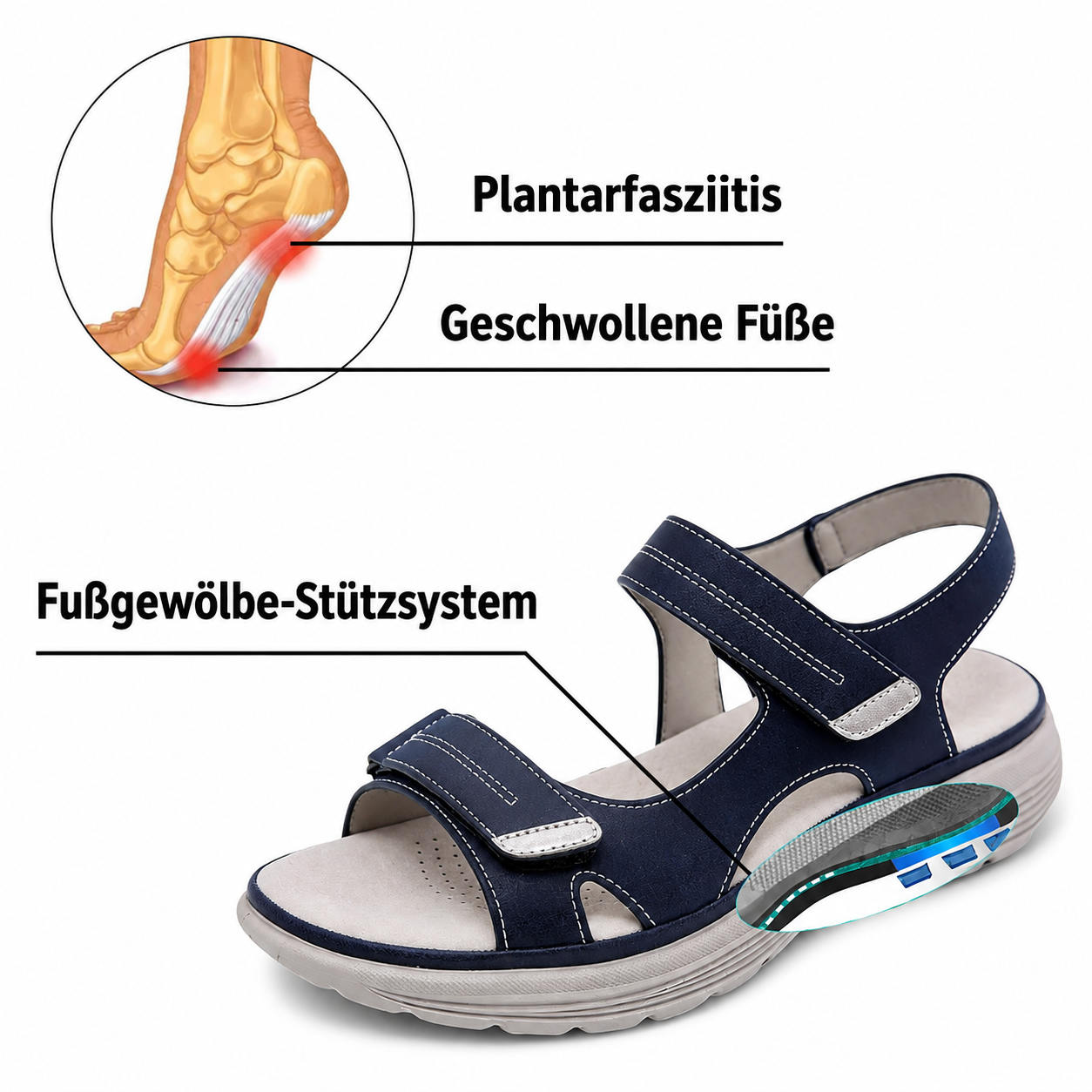 👑 LETZTE CHANCE: 80 % RABATT - 🔥 Damen Komfort-Sandalen mit verstellbaren Riemen