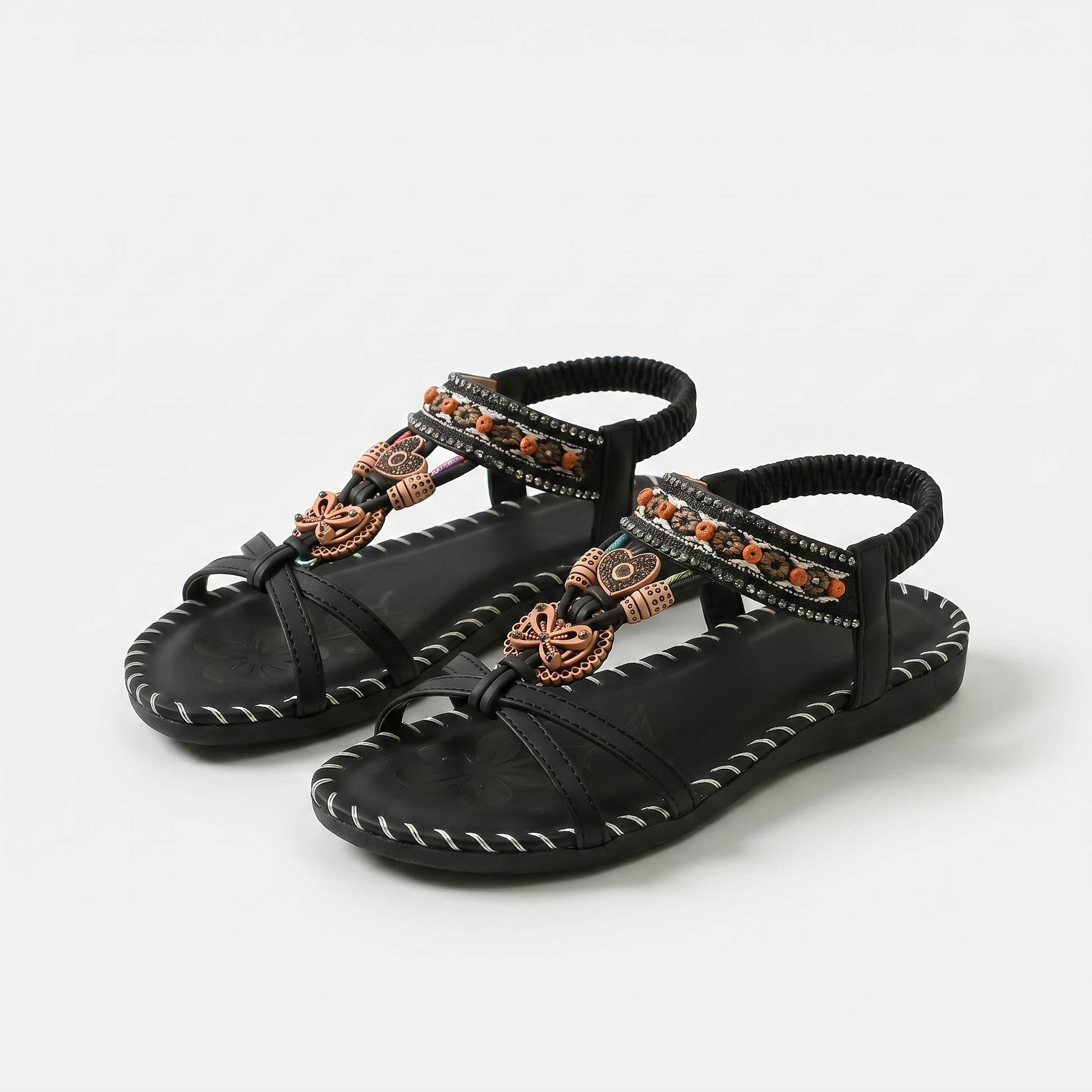 ⚡🇩🇪  Bestseller 2026 ✨Böhmische Damensandalen mit Blumen-Dekor– absoluter Komfort, elastischer Riemen & sommerliche Eleganz
