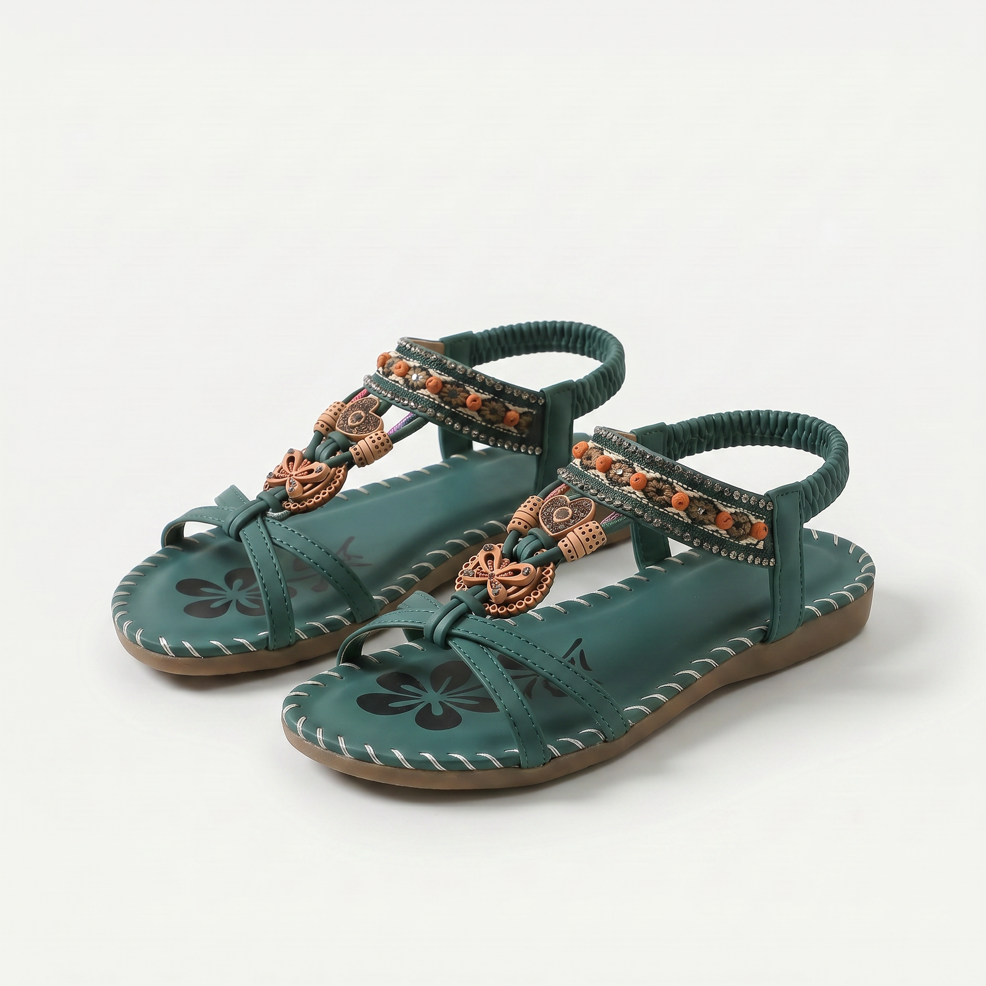 ⚡🇩🇪  Bestseller 2026 ✨Böhmische Damensandalen mit Blumen-Dekor– absoluter Komfort, elastischer Riemen & sommerliche Eleganz