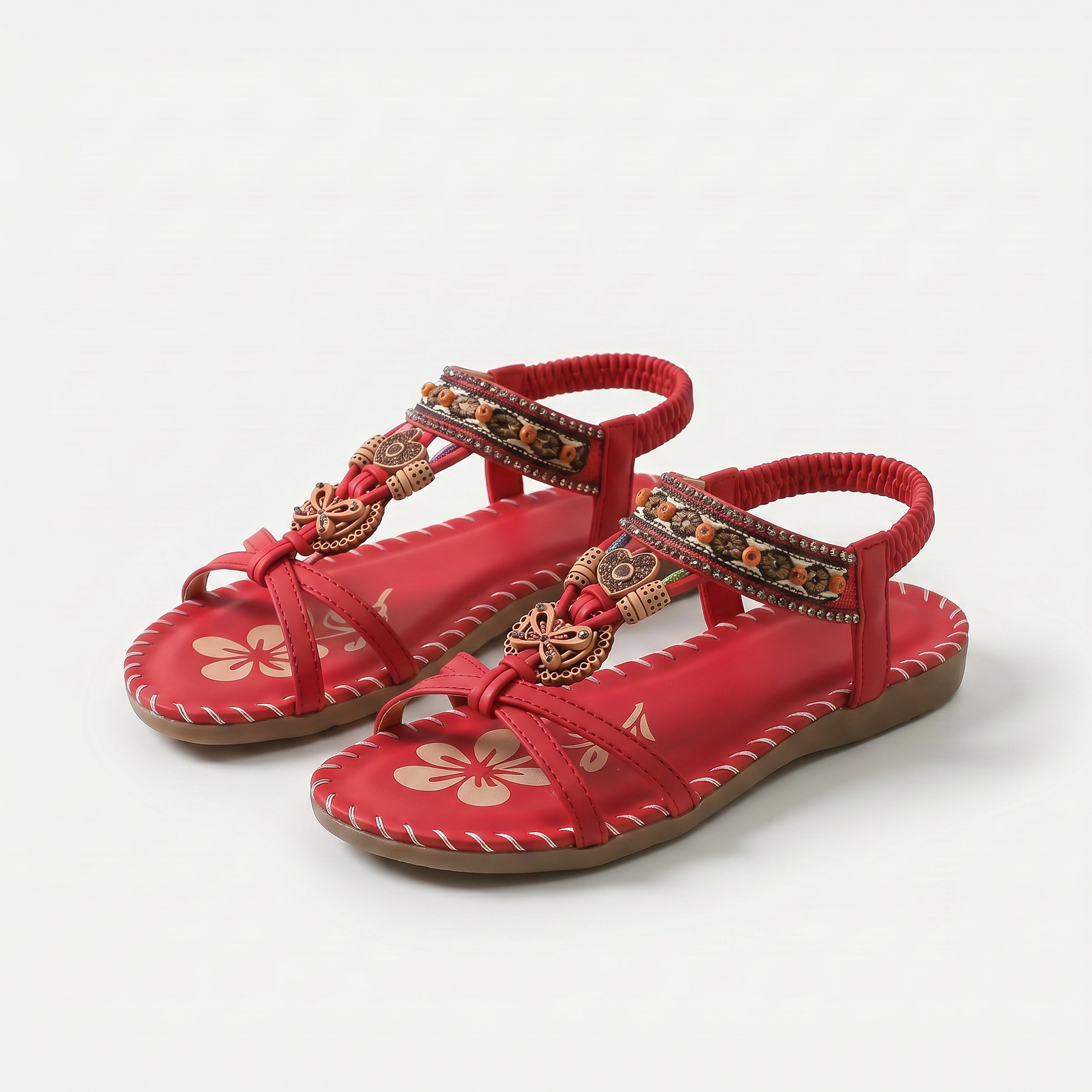 ⚡🇩🇪  Bestseller 2026 ✨Böhmische Damensandalen mit Blumen-Dekor– absoluter Komfort, elastischer Riemen & sommerliche Eleganz