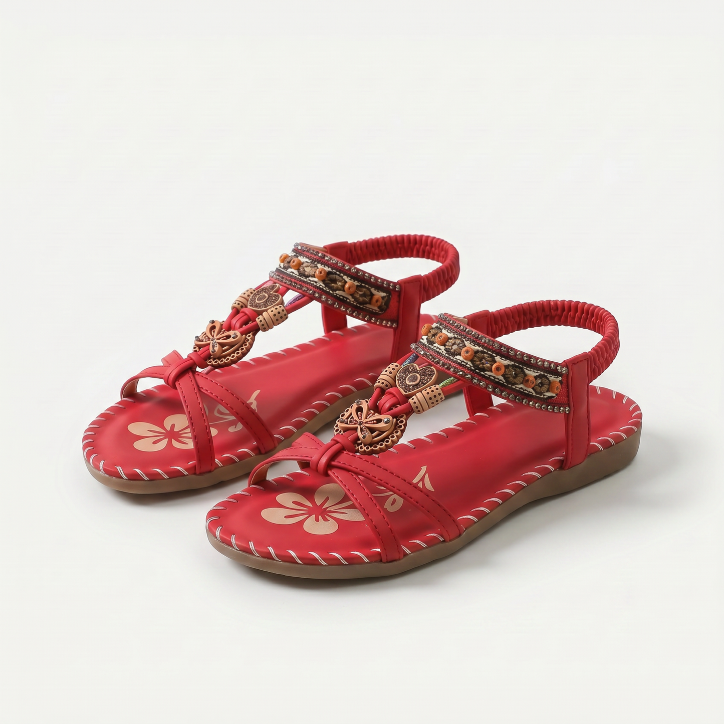 ⚡🇩🇪  Bestseller 2026 ✨Böhmische Damensandalen mit Blumen-Dekor– absoluter Komfort, elastischer Riemen & sommerliche Eleganz