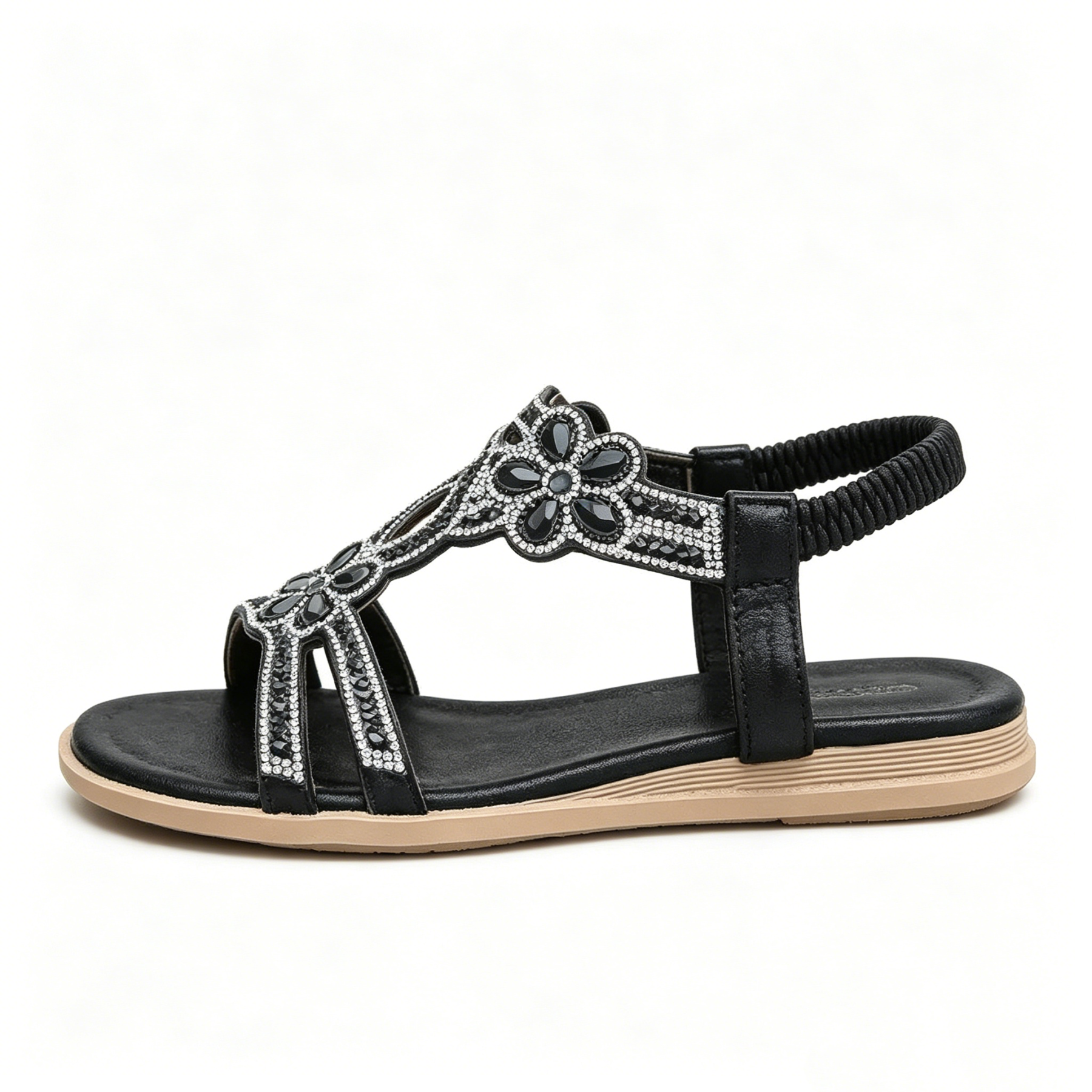 ✨ Böhmische Damensandalen mit funkelnden Strasssteinen – absoluter Komfort, elastischer Riemen & sommerliche Eleganz