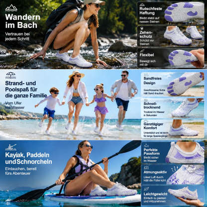 ❤️ Unisex Barfuß-Wasserschuhe – Atmungsaktiv, wasserfest & sandabweisend | Leichte Aqua-Schuhe mit Memory-Foam-Komfort und schnelltrocknendem Design