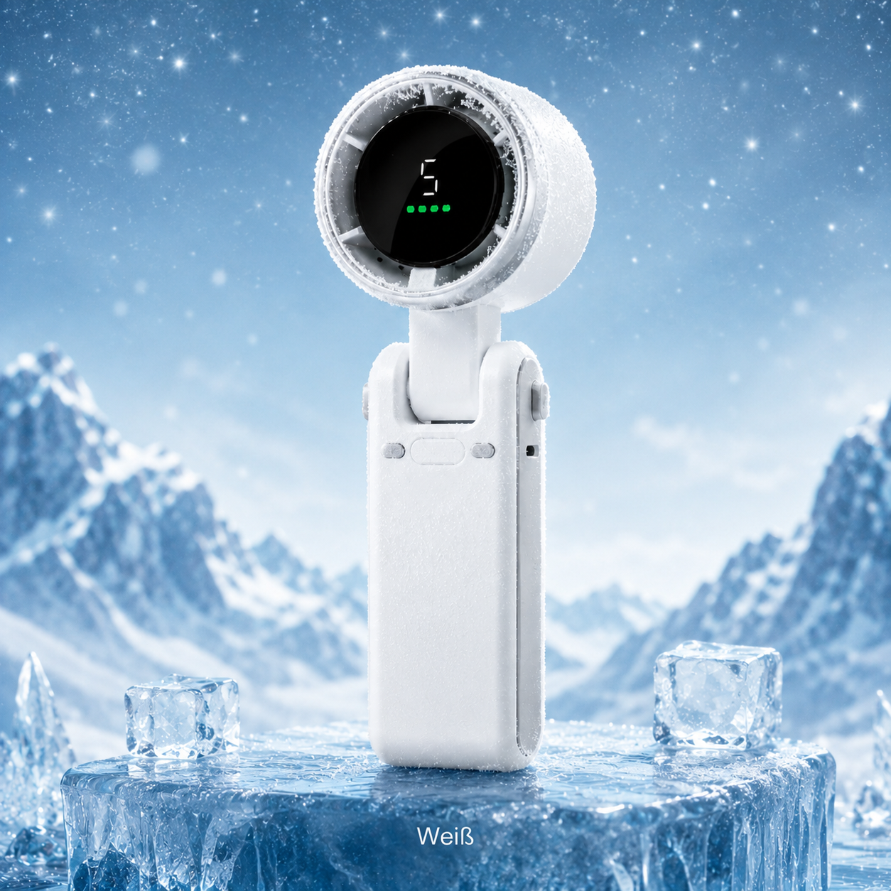 ❄️ Tragbarer 3-in-1-Turbo-Handventilator | 5 Windstufen • Faltbar & zum Umhängen • Starker Luftstrom | Ideal für Sommer, Reisen, Büro & Outdoor