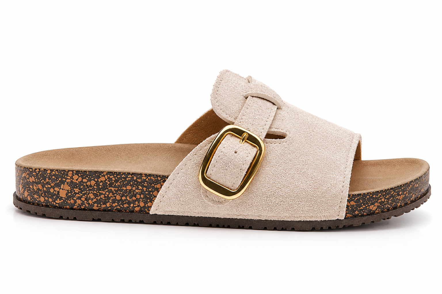 🏆 Vintage-Pantoletten mit Schnalle für Damen & Herren – Veloursleder-Optik, verstellbarer Riemen und gepolstertes Komfort-Fußbett