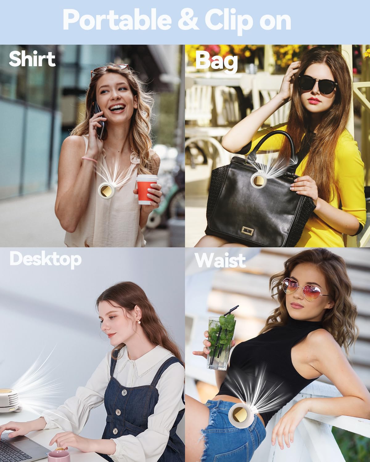 ✨360° Rotatable Portable Mini Clip-on Fan