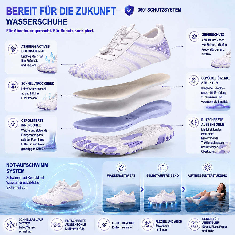 ❤️ Unisex Barfuß-Wasserschuhe – Atmungsaktiv, wasserfest & sandabweisend | Leichte Aqua-Schuhe mit Memory-Foam-Komfort und schnelltrocknendem Design