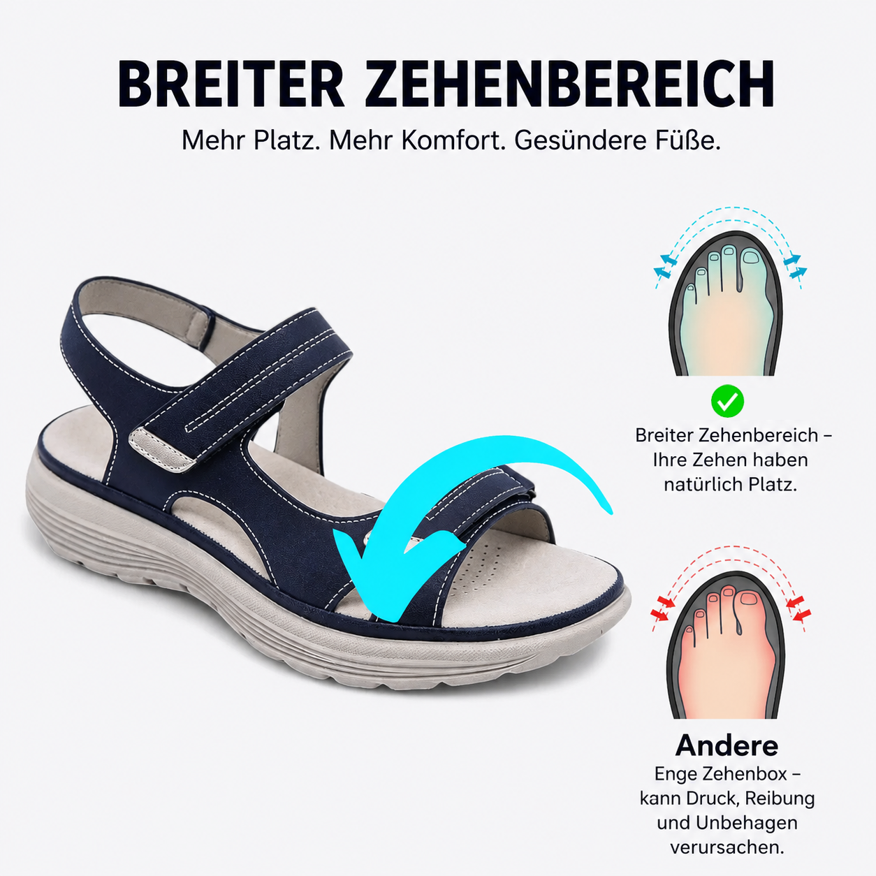 👑 LETZTE CHANCE: 80 % RABATT - 🔥 Damen Komfort-Sandalen mit verstellbaren Riemen