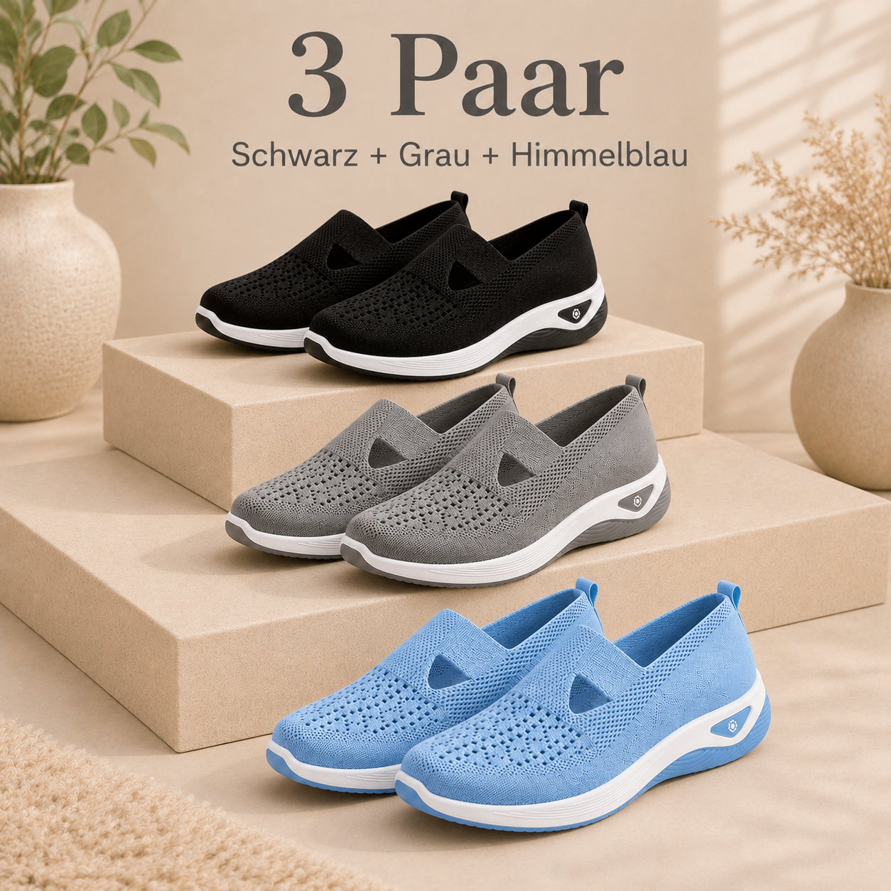 🔥 Nur heute 80 % Rabatt – Atmungsaktive Komfort-Sneaker für Damen, leicht & bequem zum Hineinschlüpfen 👟