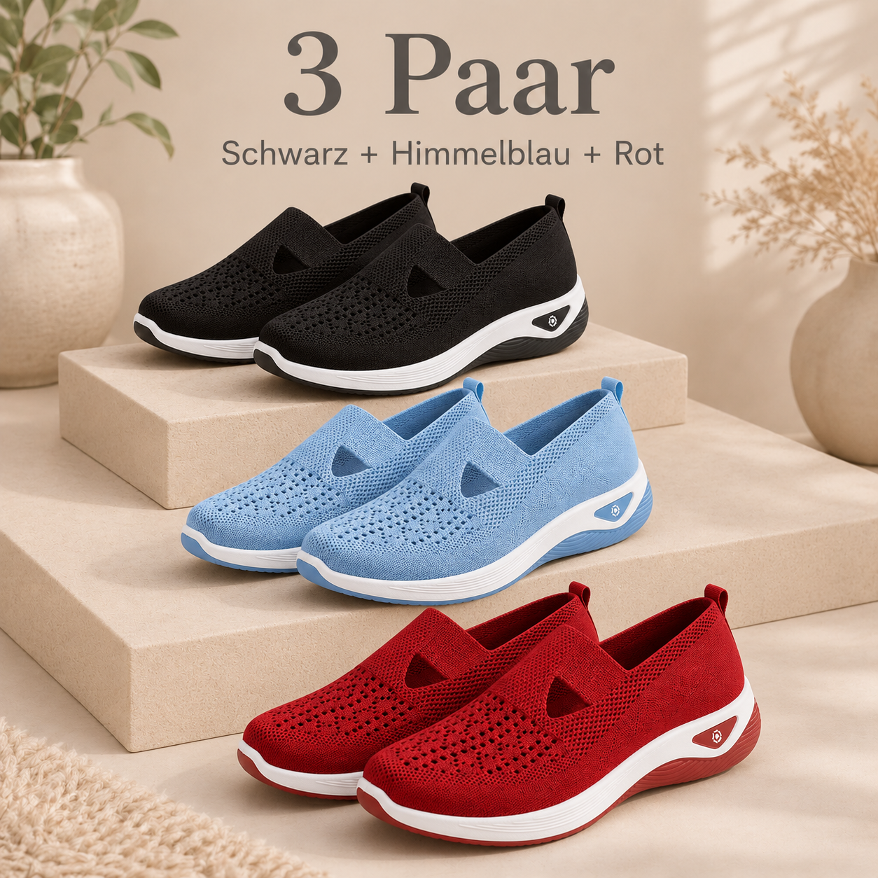 🔥 Nur heute 80 % Rabatt – Atmungsaktive Komfort-Sneaker für Damen, leicht & bequem zum Hineinschlüpfen 👟