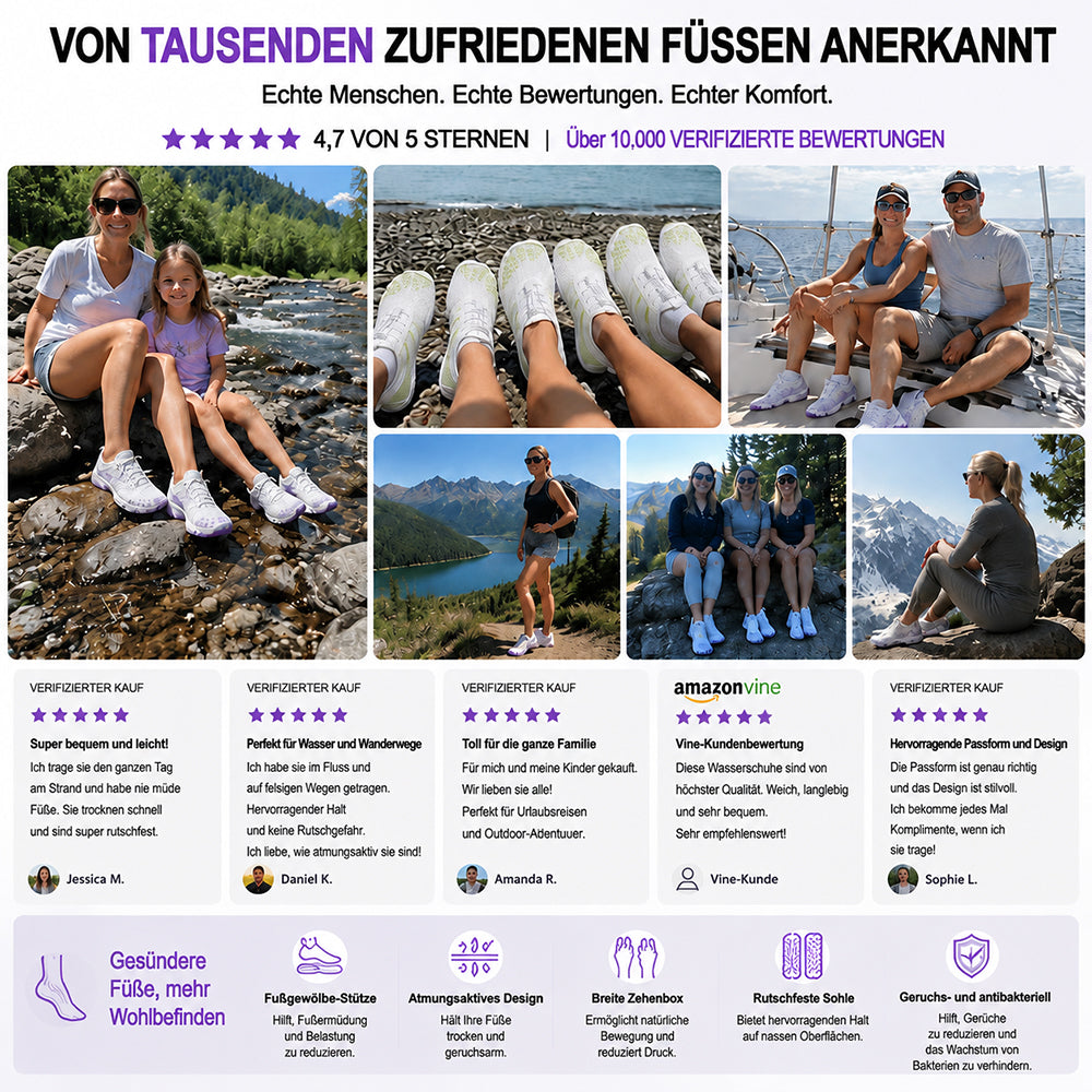 ❤️ Unisex Barfuß-Wasserschuhe – Atmungsaktiv, wasserfest & sandabweisend | Leichte Aqua-Schuhe mit Memory-Foam-Komfort und schnelltrocknendem Design