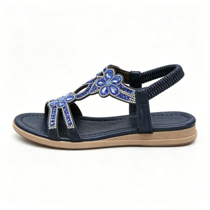 ✨ Böhmische Damensandalen mit funkelnden Strasssteinen – absoluter Komfort, elastischer Riemen & sommerliche Eleganz