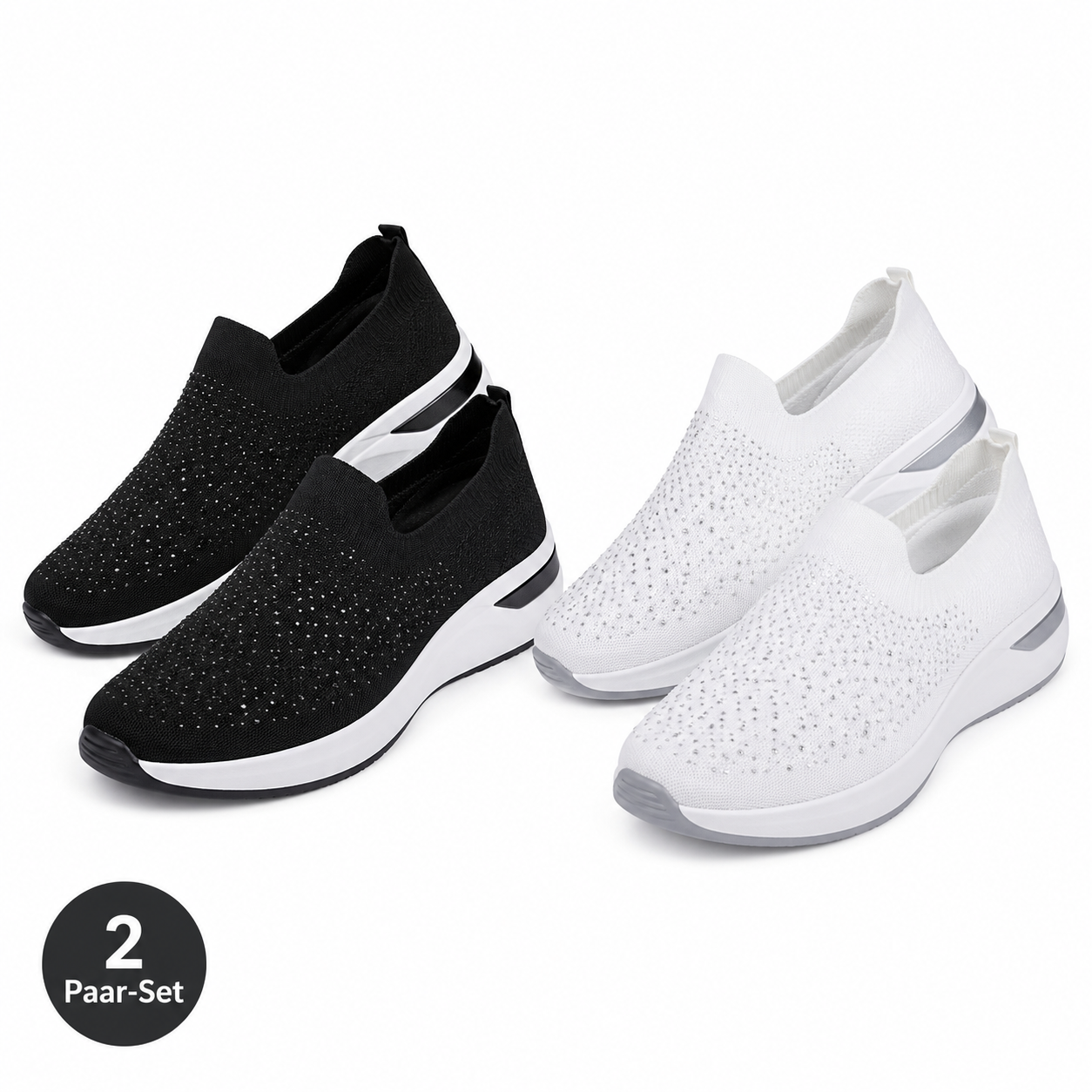 🔥 Bestseller 2026 👟Damen Slip-on Sneaker mit Strass – Atmungsaktiv, Leicht & Bequem | 𝐋𝐄𝐓𝐙𝐓𝐄𝐑 𝐓𝐀𝐆: 𝟖𝟎 % 𝐑𝐀𝐁𝐀𝐓𝐓 