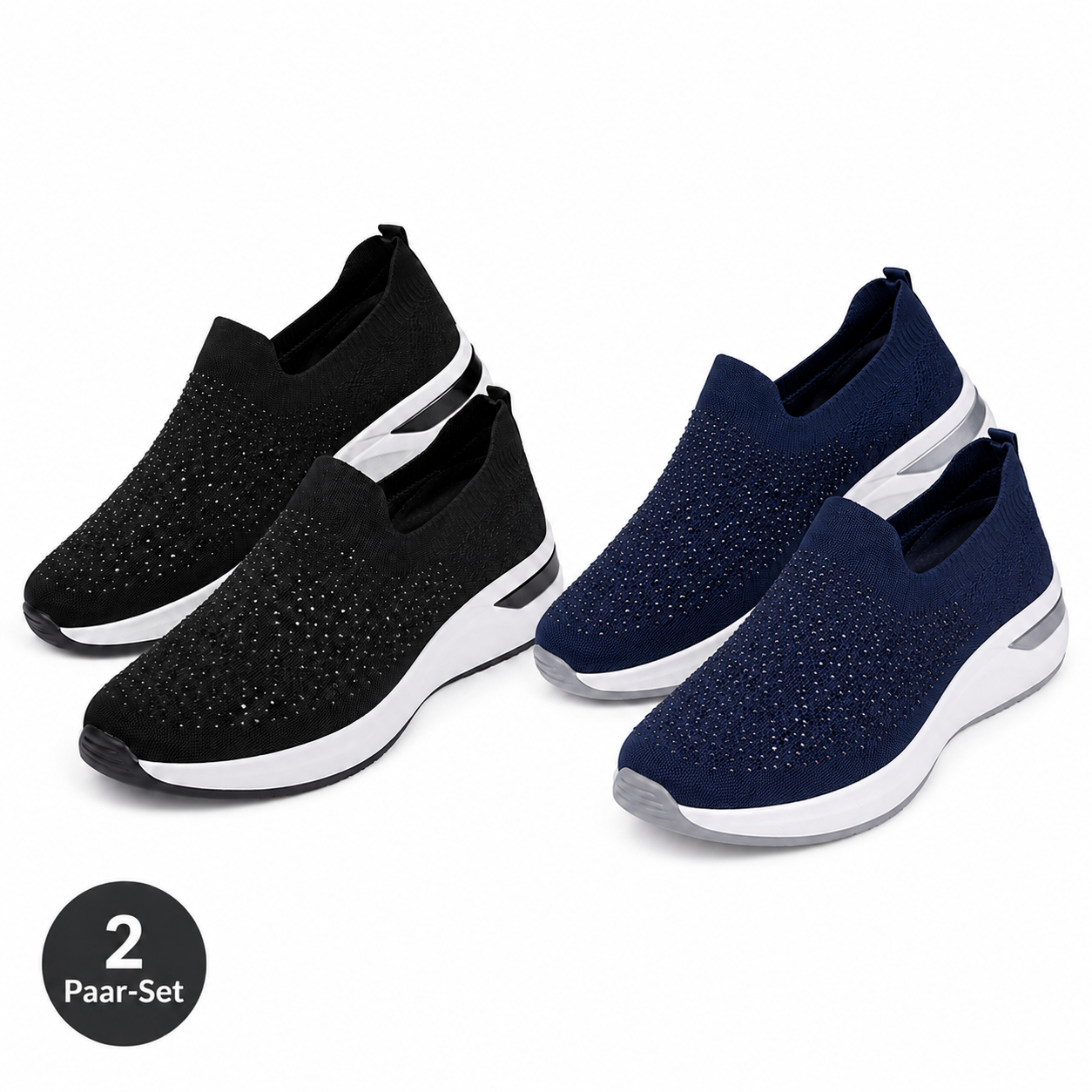 🔥 Bestseller 2026 👟Damen Slip-on Sneaker mit Strass – Atmungsaktiv, Leicht & Bequem | 𝐋𝐄𝐓𝐙𝐓𝐄𝐑 𝐓𝐀𝐆: 𝟖𝟎 % 𝐑𝐀𝐁𝐀𝐓𝐓 