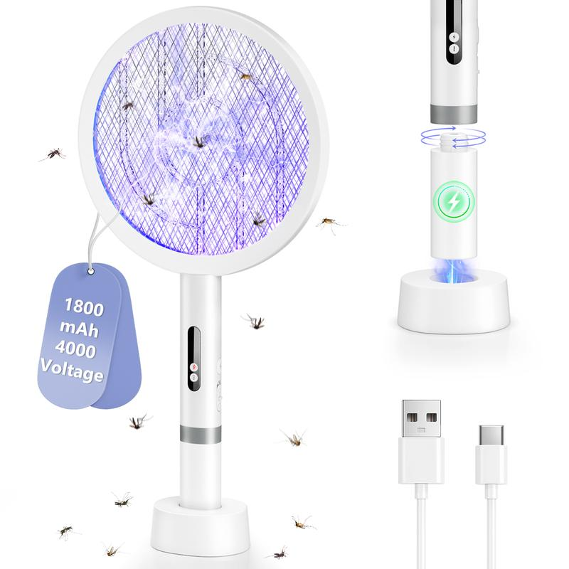 ⚡ Letzter Tag 2-in-1-Mückenklatsche🔦 | ·3000 V Hochspannung·Standfuß ohne Handgriff | Für zu Hause/Küche/Terrasse/Camping