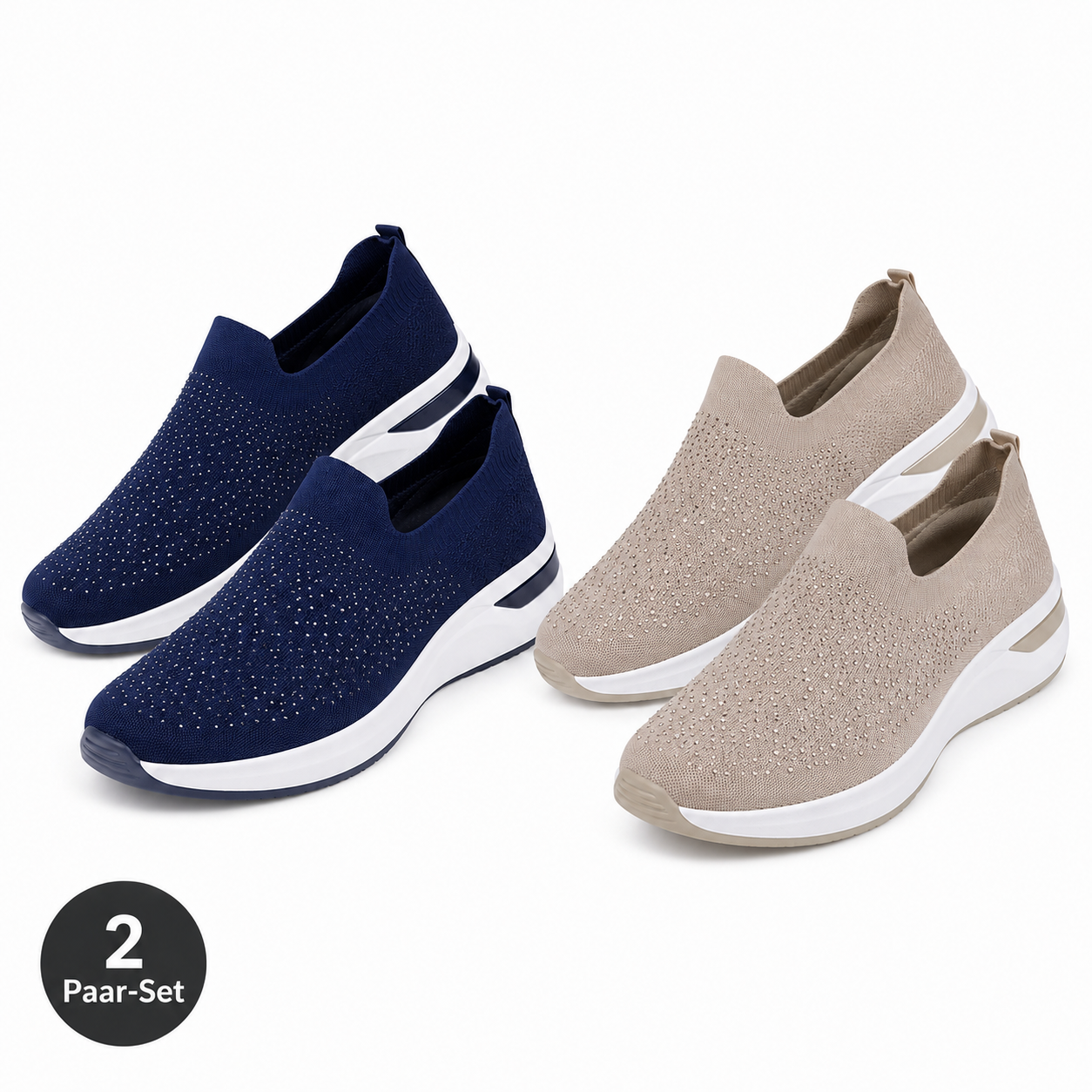 🔥 Bestseller 2026 👟Damen Slip-on Sneaker mit Strass – Atmungsaktiv, Leicht & Bequem | 𝐋𝐄𝐓𝐙𝐓𝐄𝐑 𝐓𝐀𝐆: 𝟖𝟎 % 𝐑𝐀𝐁𝐀𝐓𝐓 