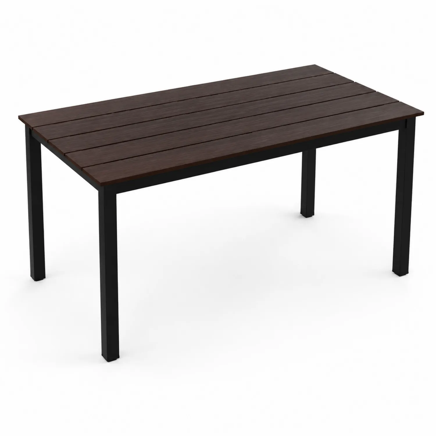 Stół prostokątny drewno akacjowe i metal 150x90x75 cm Brązowy