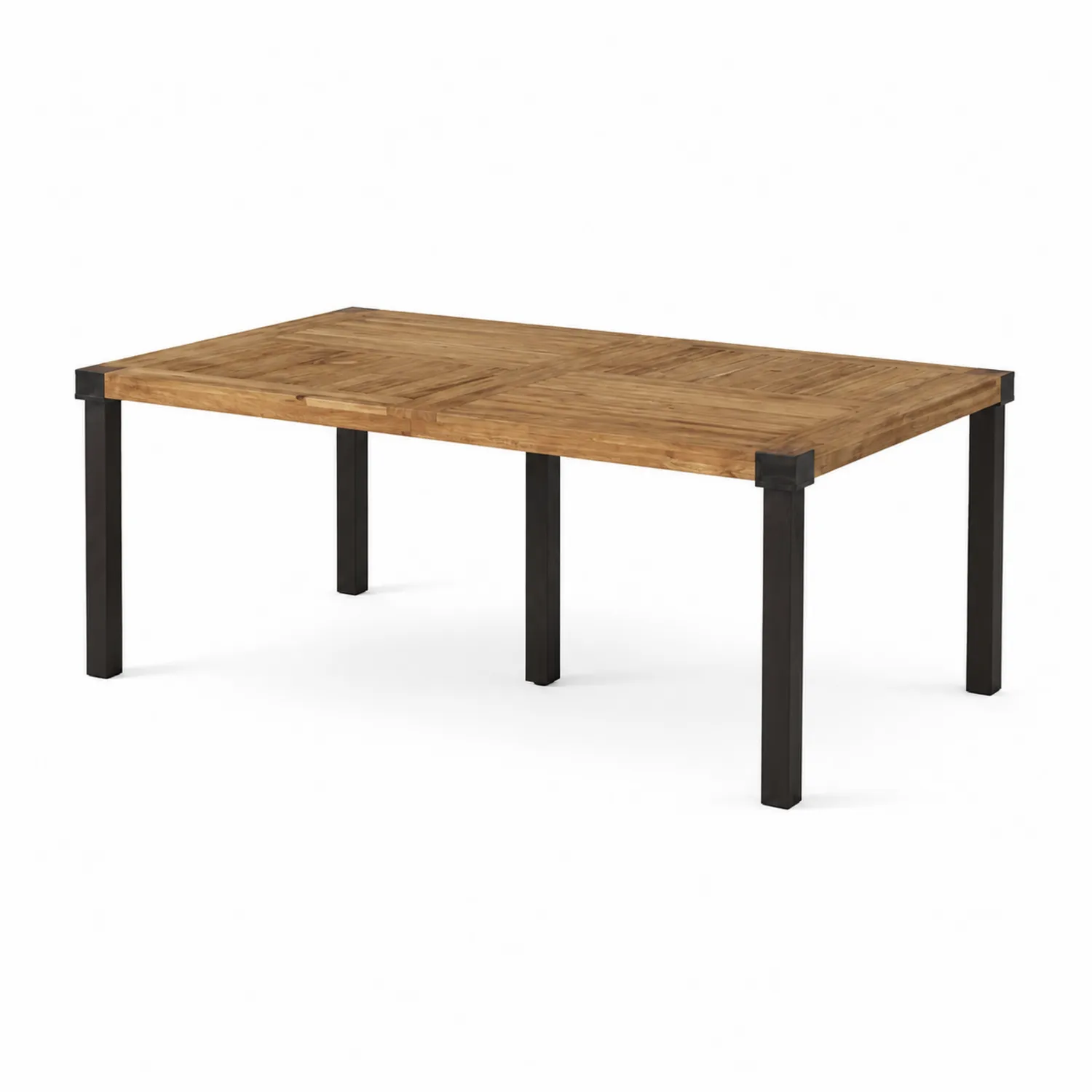 Stół ogrodowy z drewna tekowego i metalu 200x100x75cm