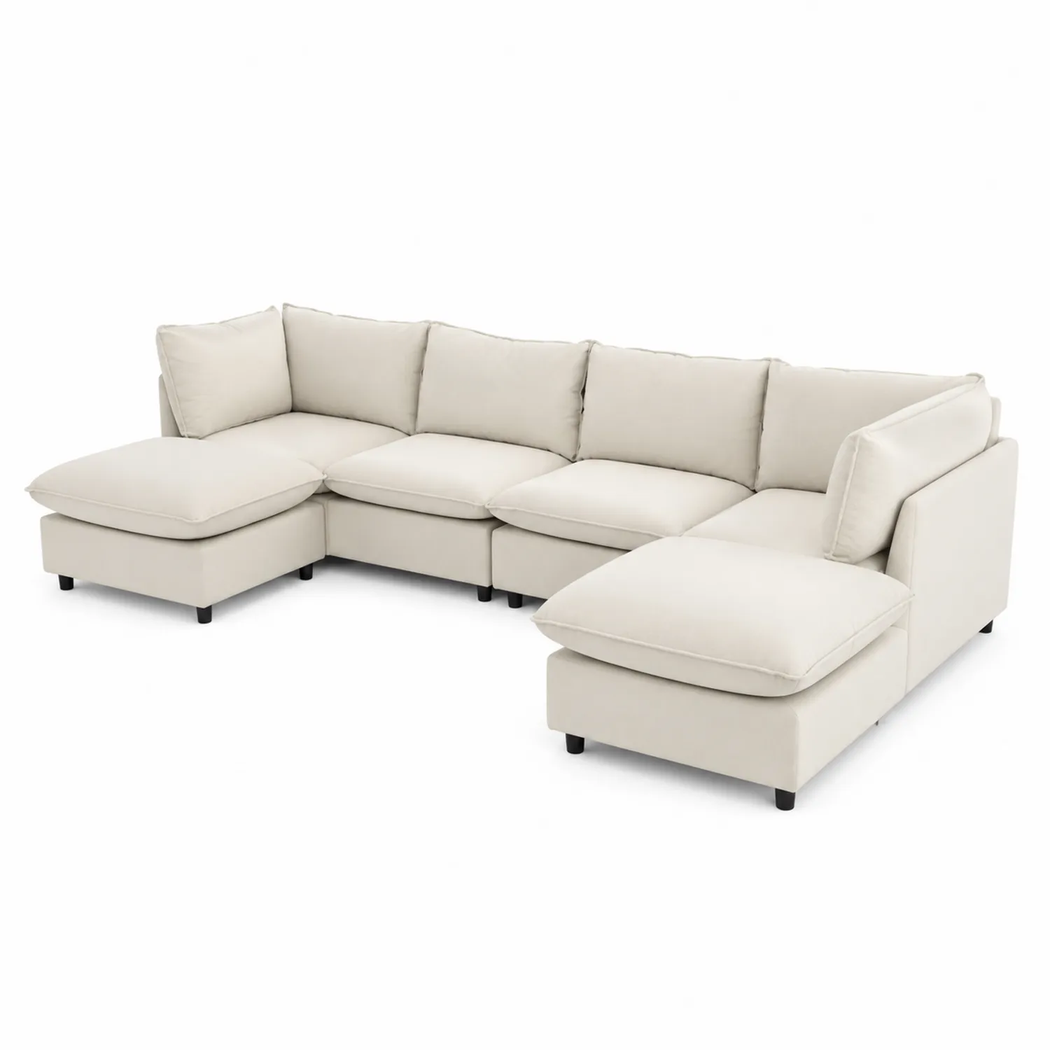 Kremowa modułowa sofa z tkaniny